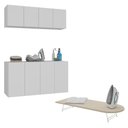 Ver imagem 1 de Kit Armário de Lavanderia Aéreo com Balcão e Tábua de Passar 4 Portas Multimóveis Mx5065 Branco