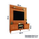 Ver imagem 4 de Rack Bancada King com Painel para Tv até 75 Polegadas 1,80m Egeo Cedro Ripado Impressão 3d Edn