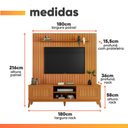 Ver imagem 5 de Rack Bancada King com Painel para Tv até 75 Polegadas 1,80m Egeo Cedro Ripado Impressão 3d Edn