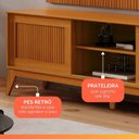 Ver imagem 3 de Rack Bancada King com Painel para Tv até 75 Polegadas 1,80m Egeo Cedro Ripado Impressão 3d Edn