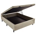 Ver imagem 1 de Cama Box Baú Casal Sintético Bege 38x138x188