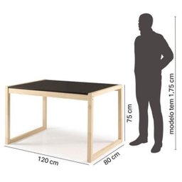 Kit 2 Peças com Mesa para Escritório e Estante em Madeira Maciça Guará Cabecasa MadeiraMadeira - 2