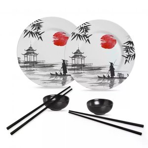 Kit 6 Pcs Japanese Collection C/mini Molheira Preto Aleanza