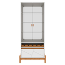 Ver imagem 5 de Cristaleira Cristal Espelho Adega 2 Portas Vidro Temperado Sala de Estar e Jantar com Pés Madeira Ma