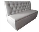 Ver imagem 2 de Poltrona Booth 1.30m Sued Cinza com Recuo na Base