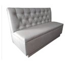 Ver imagem 2 de Poltrona Booth 1.30m Sued Cinza com Recuo na Base