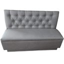 Ver imagem 1 de Poltrona Booth 1.30m Sued Cinza com Recuo na Base