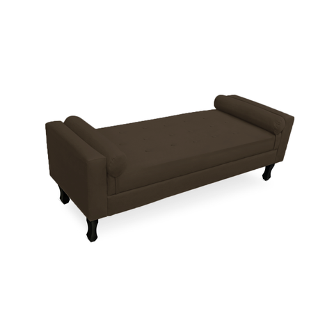 Recamier Baú Fênix para Cama Queen 160cm Suede Marrom - Incasa Decor