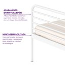 Ver mais imagens de Cama Solteiro em Ferro Aço Carbono Tubular Teko Casatema MadeiraOriginals Branco/Fosco/Álamo