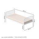 Ver imagem 3 de Cama Solteiro em Ferro Aço Carbono Tubular Teko Casatema MadeiraOriginals Branco/Fosco/Álamo