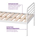 Ver imagem 4 de Cama Solteiro em Ferro Aço Carbono Tubular Teko Casatema MadeiraOriginals Branco/Fosco/Álamo