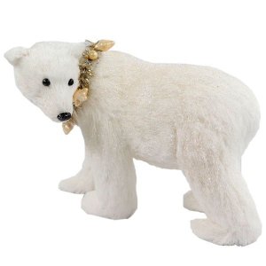 Enfeite Natalino Urso Polar Branco 27cm x 16,5cm x 19,5cm - Rio Master