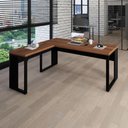 Ver imagem 1 de Mesa para Escritório em L Mesa L Escritório Industrial 150cm Nogal com Preto F5 Office