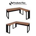 Ver imagem 2 de Mesa para Escritório em L Mesa L Escritório Industrial 150cm Nogal com Preto F5 Office