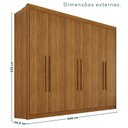 Ver imagem 4 de Guarda Roupa Casal 6 Portas 6 Gavetas 100% MDF Itália Plus Marrom/Cinamomo