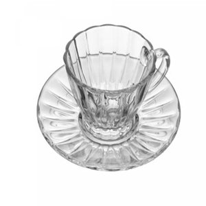 Conjunto 2 Xícaras para Café de Cristal com Pires Radial 70ml - Lyor
