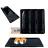 Jogo 50 Pratos Sushi Kakusara Retangular Porcelana Preto Prattos - 1