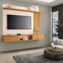 Ver imagem 2 de Painel Suspenso Lecce C/ 2 Portas 160x135 Cinamomo Off White Painel Lecce Ripado Cinamomo Off White 