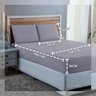 Jogo Lençol Queen Algodão 300 Fios 3 Peças Cama Box e Padrão:cinza - 3
