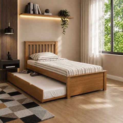 Cama + Cama Auxiliar Solteirão Ecoconfort Amêndoa