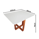 Ver imagem 5 de Mesa de Jantar para Apartamento Isis Moderna 100cm Tampo C/vidro