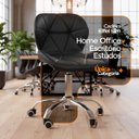 Ver imagem 3 de Kit 02 Cadeiras Office Eiffel Slim Ajustável Base Giratória - Preta