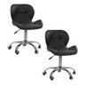 Kit 02 Cadeiras Office Eiffel Slim Ajustável Base Giratória - Preta - 1