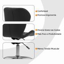 Ver mais imagens de Kit 02 Cadeiras Office Eiffel Slim Ajustável Base Giratória - Preta