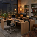 Ver imagem 1 de Kit 02 Cadeiras Office Eiffel Slim Ajustável Base Giratória - Preta