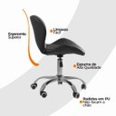Ver imagem 6 de Kit 02 Cadeiras Office Eiffel Slim Ajustável Base Giratória - Preta