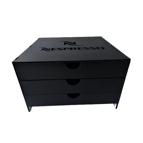 Porta Capsula Café Nespresso Preto 75 Capsulas Gaveta