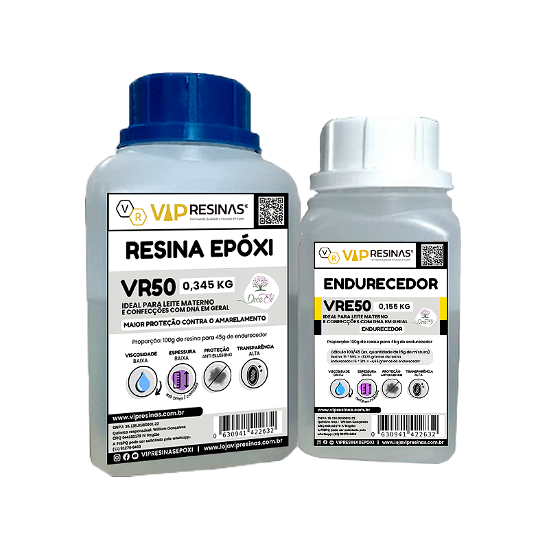 Resina Epóxi P/ Joias Afetivas Vr50 0,500kg Baixa Espessura