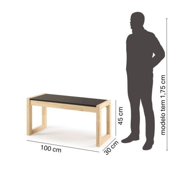 Conjunto Mesa de Jantar e 2 Bancos Madeira Maciça Guará Cabecasa Madeiramadeira - 3