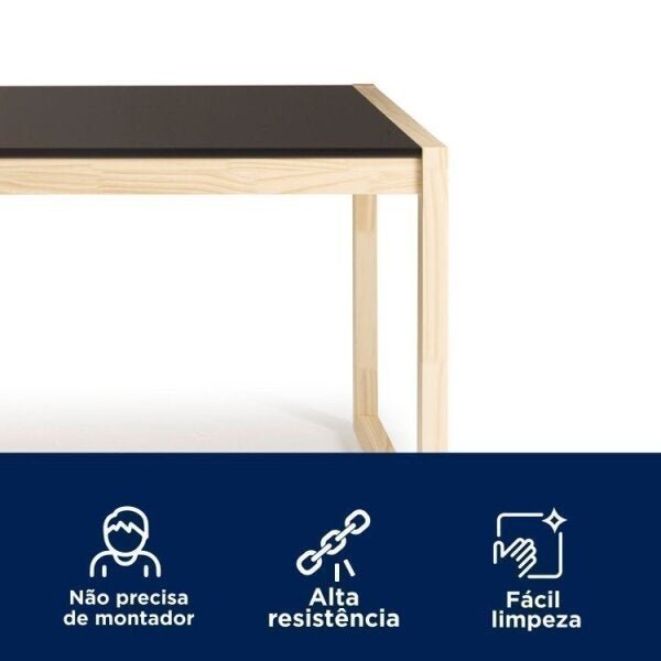 Conjunto Mesa de Jantar e 2 Bancos Madeira Maciça Guará Cabecasa Madeiramadeira - 6