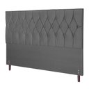 Ver imagem 2 de Cabeceira Casal Queen Madri 164cm para Cama Box Estofada em Suede Madeira Maciça Cinza Jbe Móveis