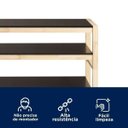 Ver mais imagens de Conjunto Mesa de Jantar, 2 Bancos e Aparador Madeira Maciça Guará CabeCasa MadeiraOriginals