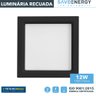 Luminária Painel Plafon Led Embutir Recuada 17x17 12w 3000k Jet Black Save Energy - 3