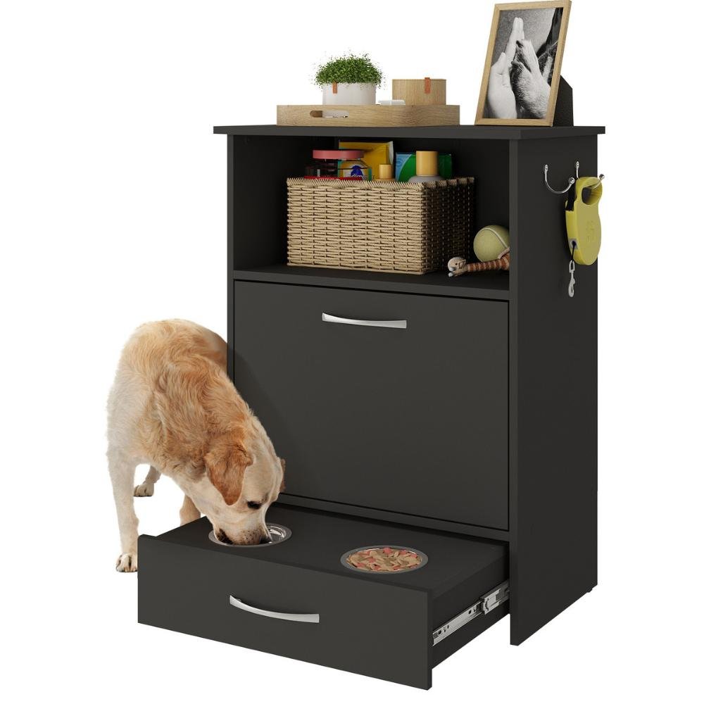 Balcão Multiuso/comedouro para Cães e Gatos Multimóveis Mp6026 Preto - 1