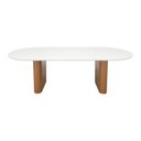 Ver imagem 3 de Mesa de Jantar Toscana 220x90cm Oblongo - Amêndoa - Tampo 220x90cm Branco/vidro Off-white