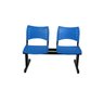 Longarina 2 Lugares para Recepção - Sala de Espera - Igrejas - em Polipropileno Cor Azul - 1