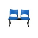 Ver imagem 2 de Longarina 2 Lugares para Recepção - Sala de Espera - Igrejas - em Polipropileno Cor Azul