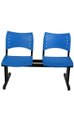 Ver imagem 2 de Longarina 2 Lugares para Recepção - Sala de Espera - Igrejas - em Polipropileno Cor Azul