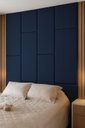 Ver imagem 3 de Cabeçeira Dominó 2,50 Altura e 1,60 Largura Modulos Colantes:Suede Azul