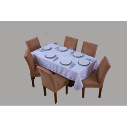 toalha de mesa retangular 8 lugares jacquard 1,35x2,60:azul royal - 4