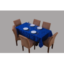 Ver imagem 1 de toalha de mesa retangular 8 lugares jacquard 1,35x2,60:azul royal