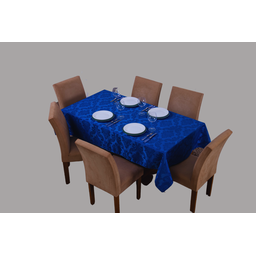toalha de mesa retangular 8 lugares jacquard 1,35x2,60:azul royal - 1
