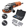 KIT ESMERILHADEIRA ANGULAR 650W 4.1/2 POL 115MM G650 BLACK DECKER + JOGO DE SOQUETES - 1