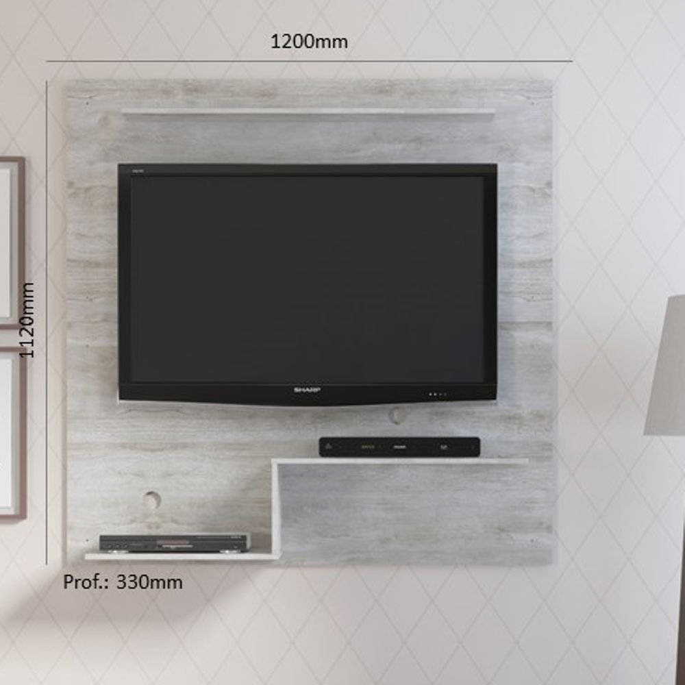 Painel para TV Roma 1,20m 03 Prateleiras 0607 Soluzione Móveis ...