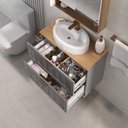 Ver imagem 4 de Kit Conjunto de Balcão para Banheiro Milena 78cm Suspenso Fabribam