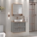 Ver imagem 2 de Kit Conjunto de Balcão para Banheiro Milena 78cm Suspenso Fabribam